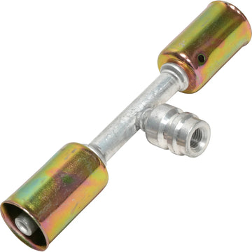 Empalmador de talón recto de aluminio con puerto de servicio n.º 6