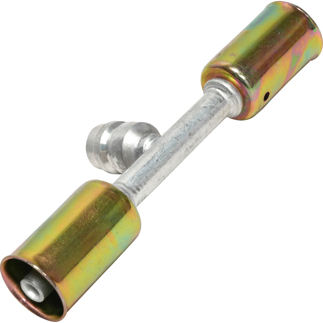 Empalmador de talón recto de aluminio con puerto de servicio n.º 6