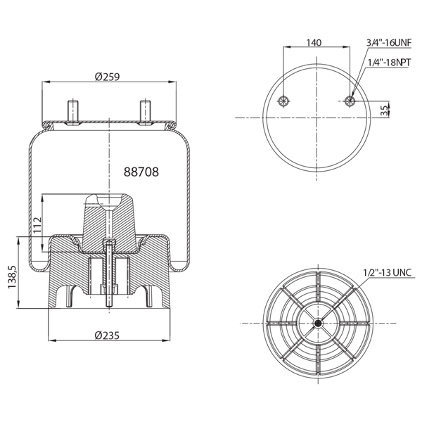 CTO-8708 AIR SPRING W01-358-8708 W013588708
