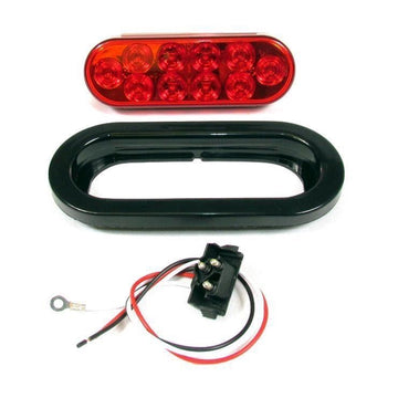 F235180-24 6" 24V RED OVL 10LED