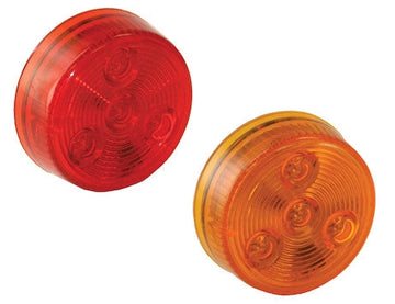 5622202 2 Inch Amber Round Marker/Clearance Light with 4 LEDs Kit (Includes Grommet)