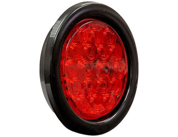 5624118 - 4 Inch Red Round Stop/Turn/Tail Light Kit with 18 LEDs (PL-3 Connection, Includes Grommet and Plug)