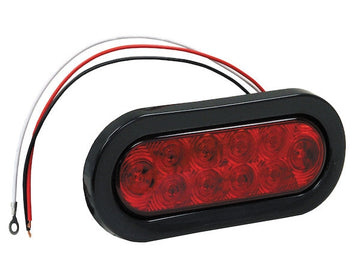 5626510   6 Inch Red Oval Stop/Turn/Tail Light with 10 LEDs Kit (PL-3 Connection, Includes Grommet and Plug)
