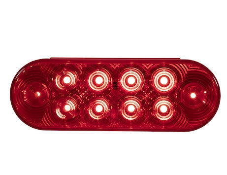5626510   6 Inch Red Oval Stop/Turn/Tail Light with 10 LEDs Kit (PL-3 Connection, Includes Grommet and Plug)