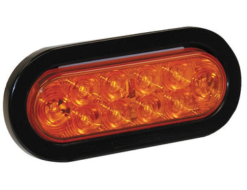 5626210  6 Inch Amber Oval Turn Signal Light Kit with 10 LEDs (PL-3 Connection, Includes Grommet and Plug)
