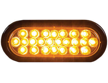 SL65AO  6 Inch Amber Oval Recessed Strobe Light With 24 LED