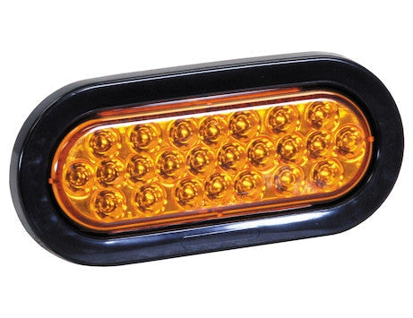 SL65AO  6 Inch Amber Oval Recessed Strobe Light With 24 LED