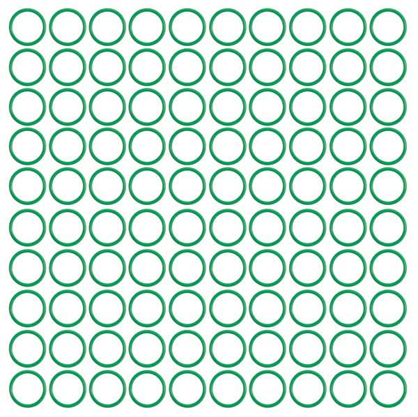 MT0258-100 #10 100 PER GREEN HNBR O-RING - #10 (5/8") STANDARD