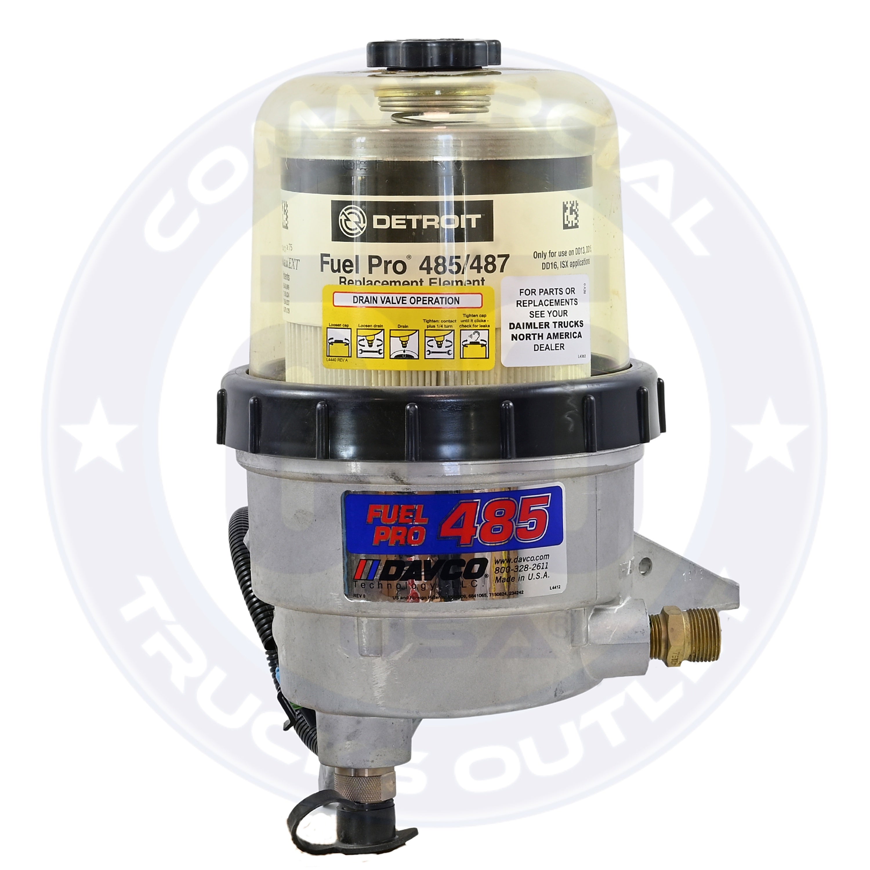 OEM 03-40570-002- FUEL WATER SEPARATOR - DAVCO 485, 12/120 VOLT, ESOC