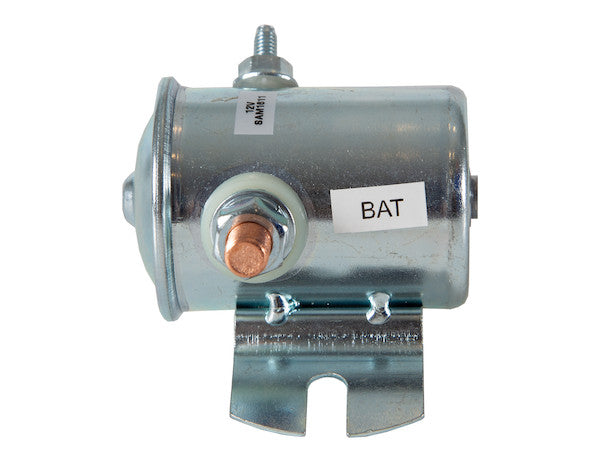 1306505 - CONTINUOUS DUTY 12 VOLT STEEL CASE INSULATED SOLENOID GND TO ACTIVATE