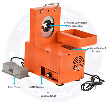 CM1351469 HOSE CRIMPING MACHINE , ELECTRIC CRIMPER WITH FOOT PEDAL AND PRESSURE ADJUSTMENT