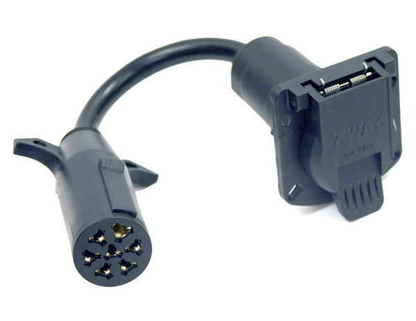 TC1077P  -  7-WAY ROUND TO 7-WAY RV FLAT TRAILER CONNECTOR ADAPTER