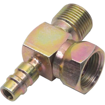 Accesorio de compresor de acero de 90º con puerto de servicio n.º 10