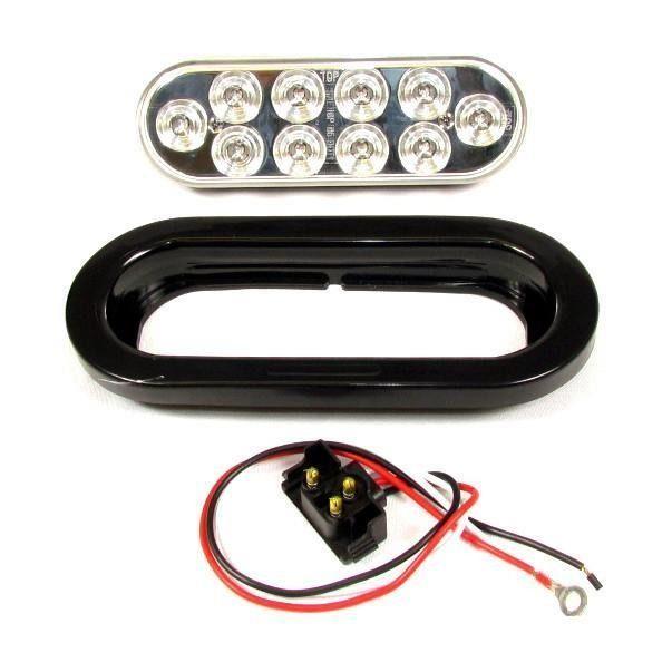 F235196 6"OVAL CLEAR LENS 10LED