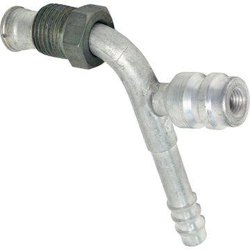 Alum. 90º Macho Inserto Oring Barb Ftg. con Puerto de Servicio 6MIO 6BB 90 SVR134 16 #6