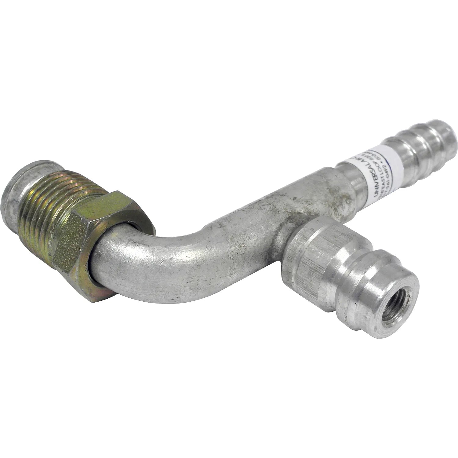 Alum. 90º Macho Inserto Oring Barb Ftg. con Puerto de Servicio 8MIO-8BB 90 SRV134/16 #8