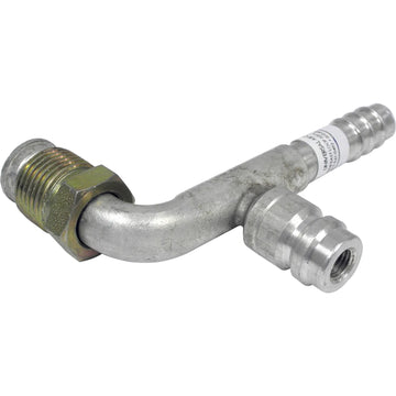 Alum. 90º Macho Inserto Oring Barb Ftg. con Puerto de Servicio 8MIO-8BB 90 SRV134/16 #8