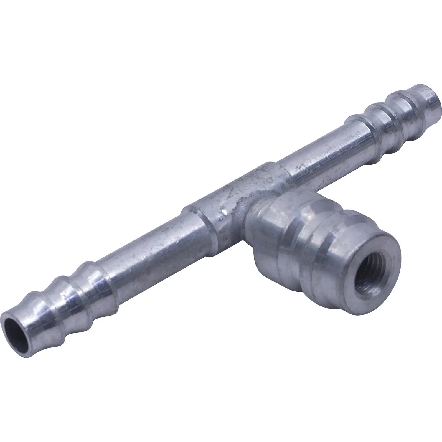 Empalmador de púas rectas de aluminio con puerto de servicio n.º 6