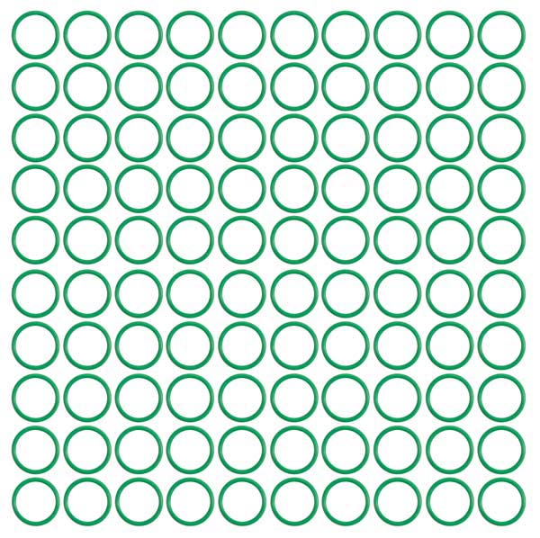 MT0258-100 #10 100 PER GREEN HNBR O-RING - #10 (5/8") STANDARD